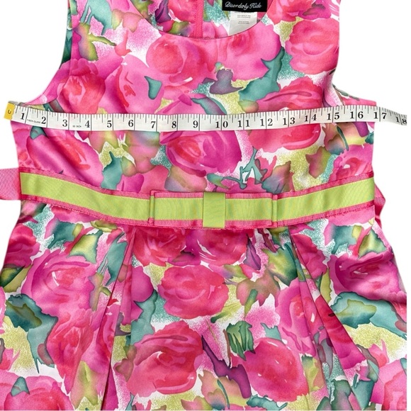 Youth Floral Satin Summer Spring Sleeveless Scoop Neck Sundress - Picture 11 of 14